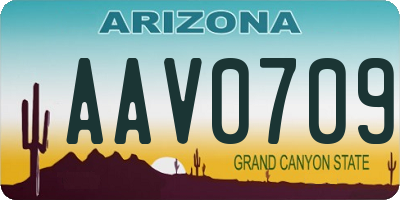 AZ license plate AAV0709