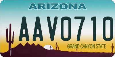 AZ license plate AAV0710