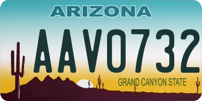 AZ license plate AAV0732