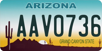 AZ license plate AAV0736