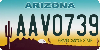 AZ license plate AAV0739