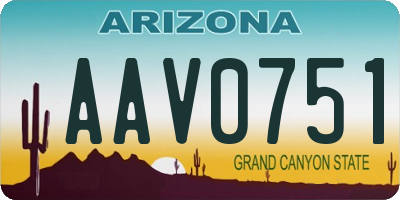 AZ license plate AAV0751