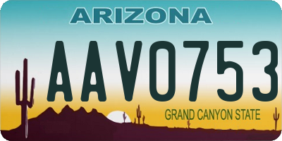AZ license plate AAV0753