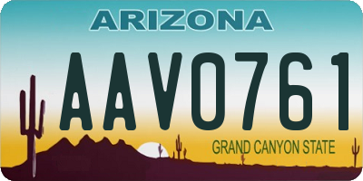 AZ license plate AAV0761