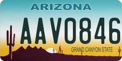 AZ license plate AAV0846