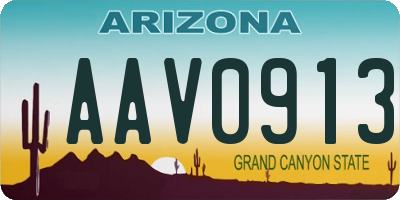 AZ license plate AAV0913