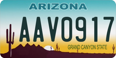 AZ license plate AAV0917