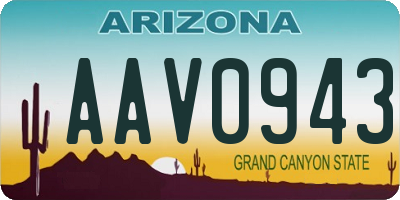 AZ license plate AAV0943