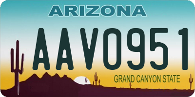AZ license plate AAV0951