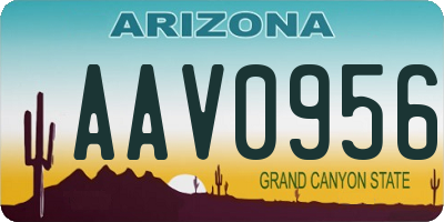 AZ license plate AAV0956
