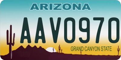 AZ license plate AAV0970