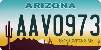 AZ license plate AAV0973