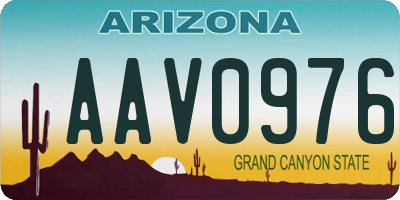 AZ license plate AAV0976