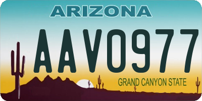 AZ license plate AAV0977