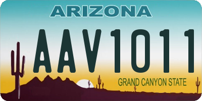 AZ license plate AAV1011