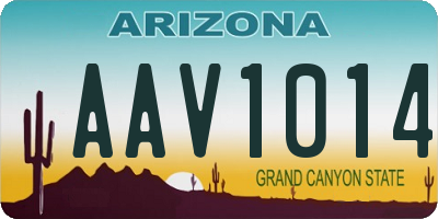 AZ license plate AAV1014