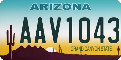 AZ license plate AAV1043