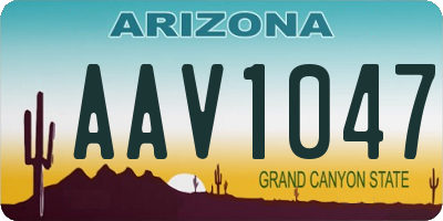 AZ license plate AAV1047