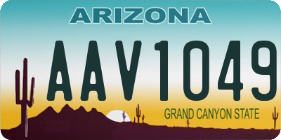 AZ license plate AAV1049