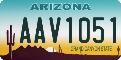 AZ license plate AAV1051