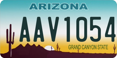 AZ license plate AAV1054