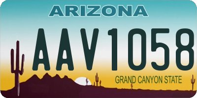 AZ license plate AAV1058