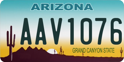 AZ license plate AAV1076
