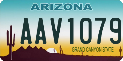 AZ license plate AAV1079