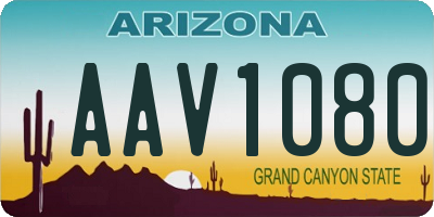 AZ license plate AAV1080