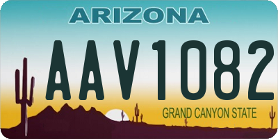 AZ license plate AAV1082