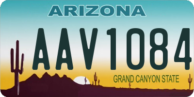 AZ license plate AAV1084