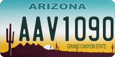 AZ license plate AAV1090