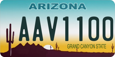 AZ license plate AAV1100