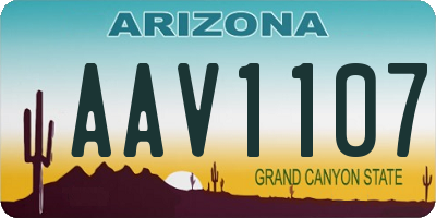 AZ license plate AAV1107