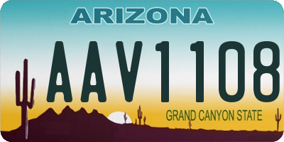 AZ license plate AAV1108