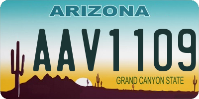 AZ license plate AAV1109