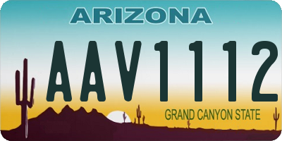 AZ license plate AAV1112