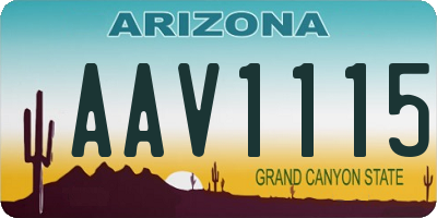 AZ license plate AAV1115