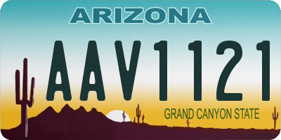AZ license plate AAV1121