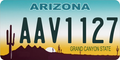 AZ license plate AAV1127