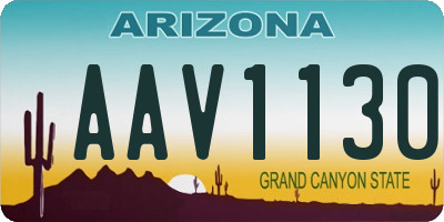 AZ license plate AAV1130