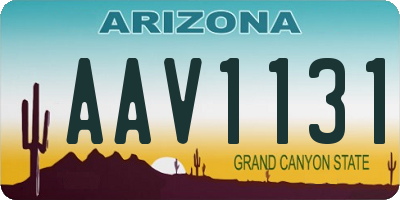 AZ license plate AAV1131