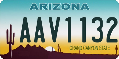 AZ license plate AAV1132