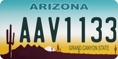 AZ license plate AAV1133
