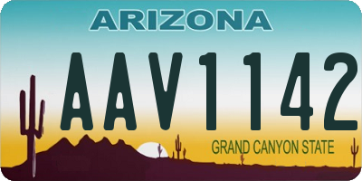 AZ license plate AAV1142