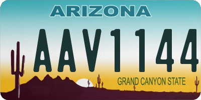 AZ license plate AAV1144