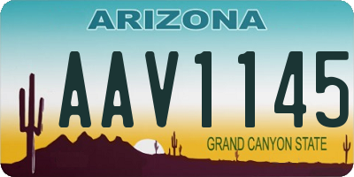 AZ license plate AAV1145