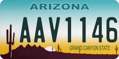 AZ license plate AAV1146