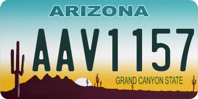 AZ license plate AAV1157