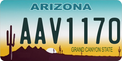 AZ license plate AAV1170